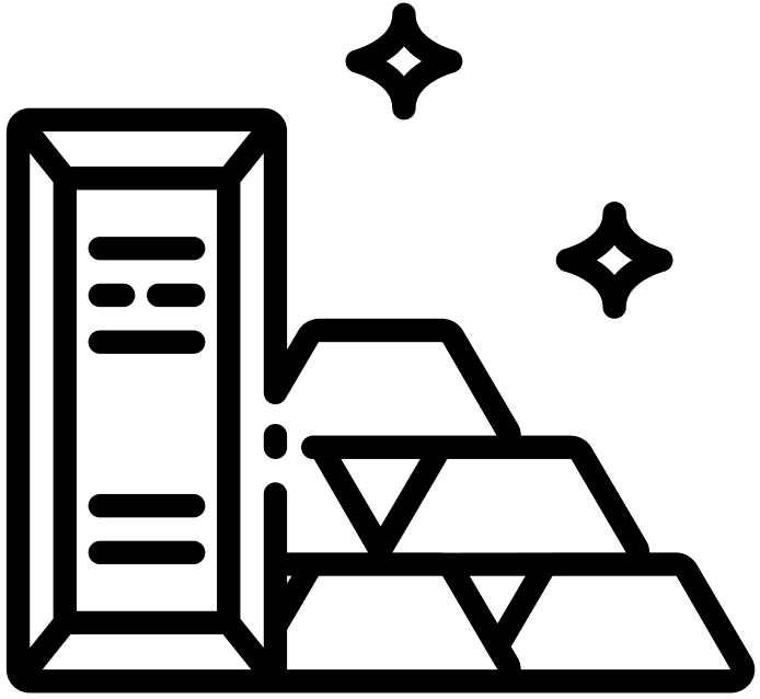 Graphic representation of stacked precious metal bars