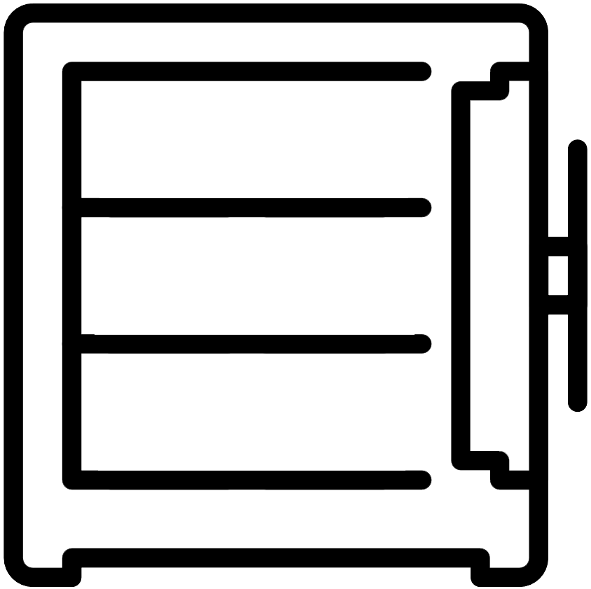 Graphic representation of a safe with precious metal bars in it as an image for segregated precious metal storage