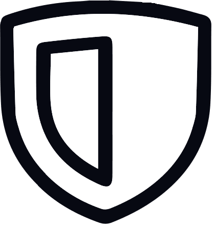 Graphic representation of a warehouse building with a sign in front of it indicating special protection.