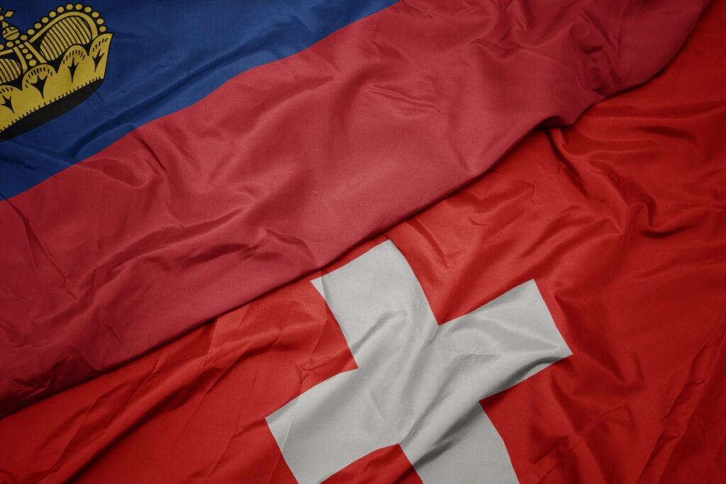 Flags of Switzerland and USA